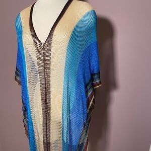 Multi colored mesh swimsuit cover-up